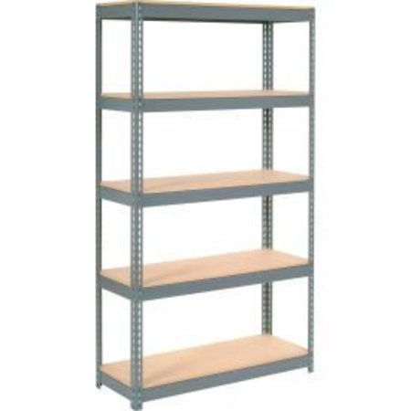 GLOBAL EQUIPMENT Extra Heavy Duty Shelving 48"W x 18"D x 60"H With 5 Shelves, Wood Deck, Gry 717094